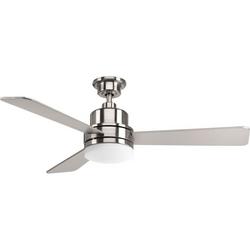 52 in. 3-Blade LED Ceiling Fan in Brushed Nickel