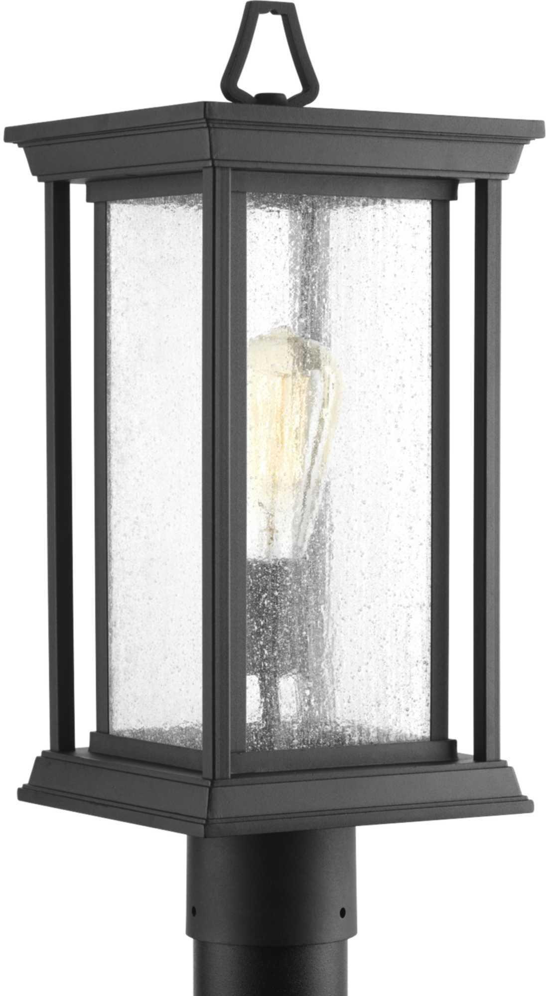 Progress Lighting Black 100W 1-Light Post Mount Lantern 