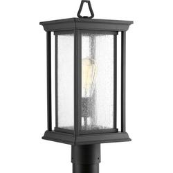 100W 1-Light Medium E-26 Incandescent Post Mount Lantern in Black