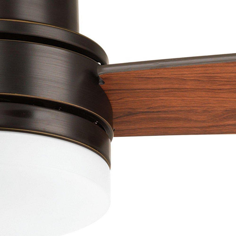 Progress Lighting Antique Bronze 64W 3-Blade Ceiling Fan with 52 in. Blade Span and 1-Light 