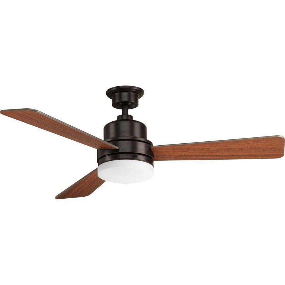 Progress Lighting Antique Bronze 64W 3-Blade Ceiling Fan with 52 in. Blade Span and 1-Light 