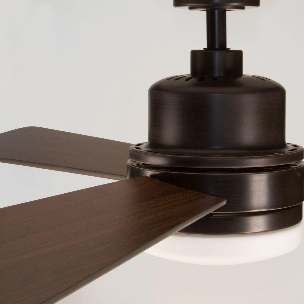 Progress Lighting Antique Bronze 64W 3-Blade Ceiling Fan with 52 in. Blade Span and 1-Light 