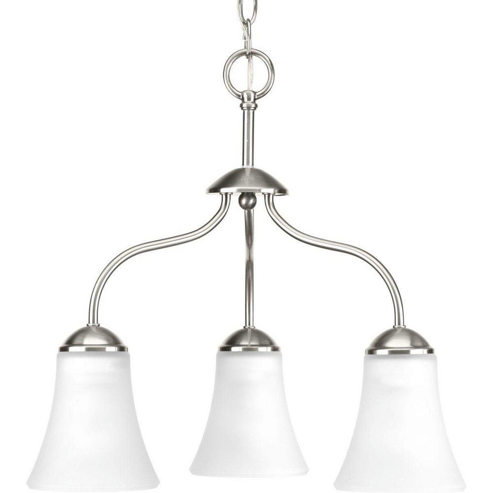 Progress Lighting Brushed Nickel 18 in. 300W 3-Light Medium E-26 Incandescent Chandelier 