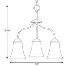 Progress Lighting Brushed Nickel 18 in. 300W 3-Light Medium E-26 Incandescent Chandelier 