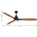 Progress Lighting Antique Bronze 75W 3-Blade Ceiling Fan with 60 in. Blade Span and LED Light 