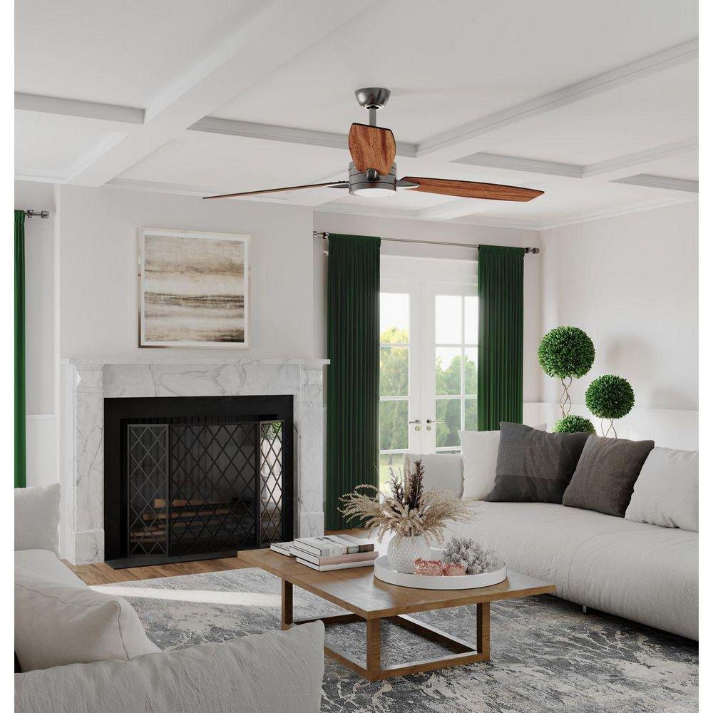 Progress Lighting Antique Bronze 75W 3-Blade Ceiling Fan with 60 in. Blade Span and LED Light 