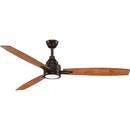 Progress Lighting Antique Bronze 13-1/8 in. 18W 3-Blade Ceiling Fan with 60 in. Blade Span and LED Light 