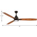 Progress Lighting Antique Bronze 13-1/8 in. 18W 3-Blade Ceiling Fan with 60 in. Blade Span and LED Light 