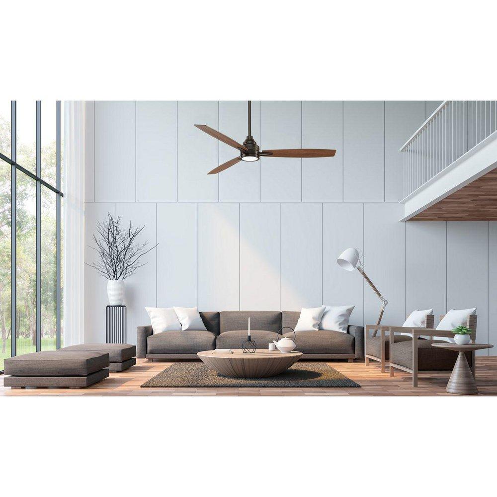 Progress Lighting Antique Bronze 75W 3-Blade Ceiling Fan with 60 in. Blade Span and LED Light 