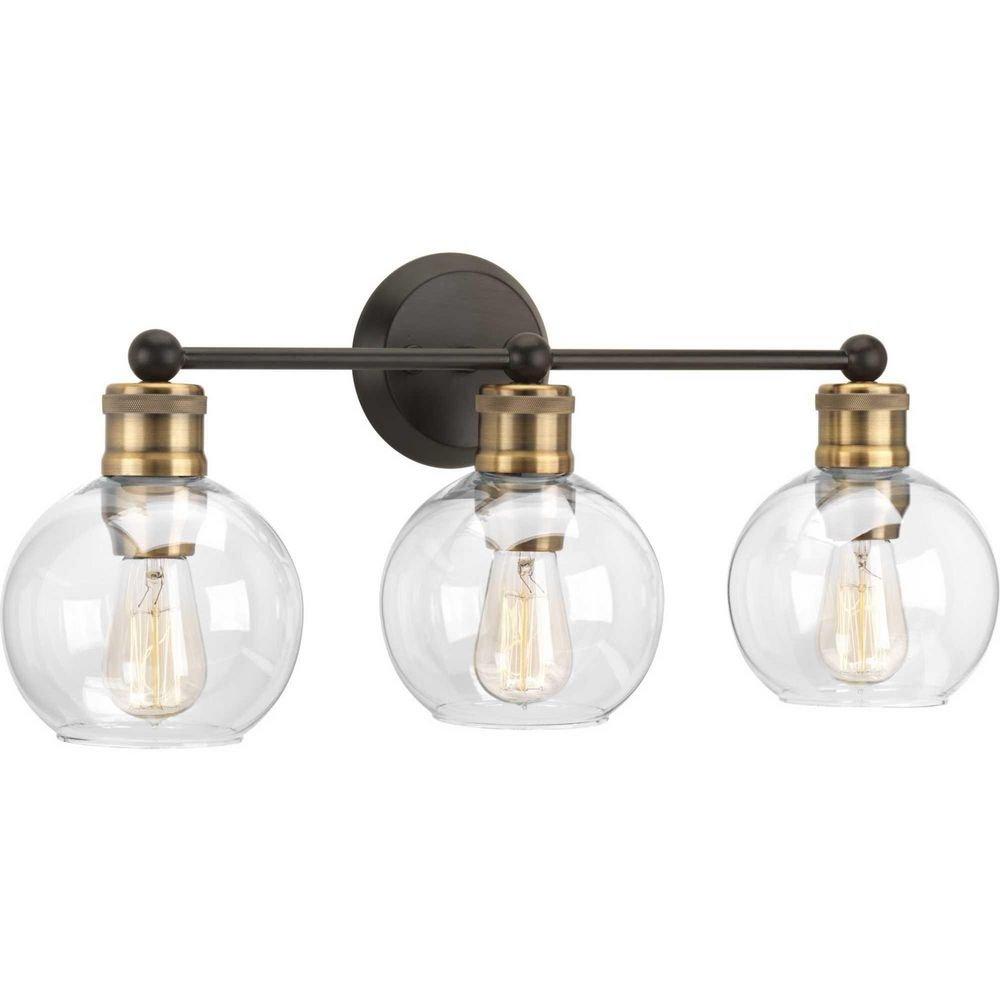 Progress Lighting Antique Bronze 100W 3-Light Incandescent Vanity Fixture 
