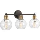 Progress Lighting Antique Bronze 100W 3-Light Incandescent Vanity Fixture 