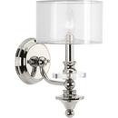 6-7/8 x 12-1/4 in. 60W 1-Light Candelabra E-12 Incandescent Wall Sconce in Polished Nickel