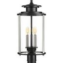 Progress Lighting Black 60W 3-Light Candelabra E-12 Incandescent Post Mount Lantern 