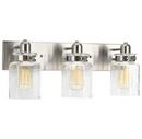 100W 3-Light Incandescent Vanity Fixture in Brushed Nickel