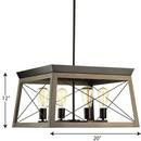 Progress Lighting Antique Bronze 20 in. 100W 4-Light Medium E-26 Incandescent Chandelier 