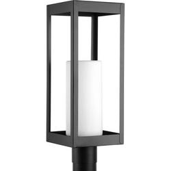 100W 1-Light Medium E-26 Incandescent Post Mount Lantern in Black