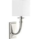 5-5/8 x 16 in. 60W 1-Light Candelabra E-12 Incandescent Wall Sconce in Polished Nickel