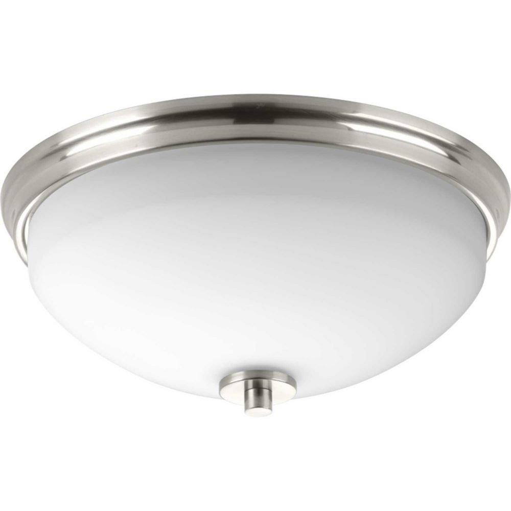 Progress Lighting Brushed Nickel 60W 2-Light Medium E-26 Base Incandescent Flushmount Ceiling Fixture 