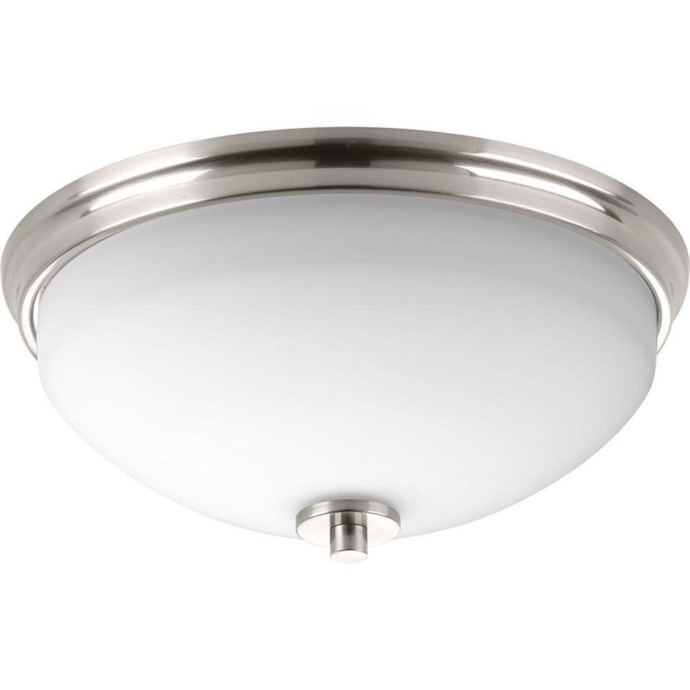 Progress Lighting Brushed Nickel 60W 2-Light Medium E-26 Base Incandescent Flushmount Ceiling Fixture 