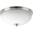 Progress Lighting Brushed Nickel 60W 2-Light Medium E-26 Base Incandescent Flushmount Ceiling Fixture 