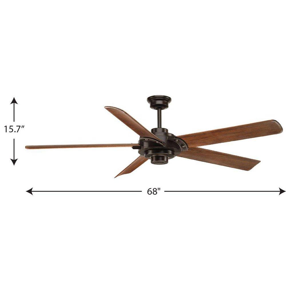 Progress Lighting Antique Bronze 90W 5-Blade Ceiling Fan with 68 in. Blade Span 