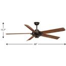 Progress Lighting Antique Bronze 90W 5-Blade Ceiling Fan with 68 in. Blade Span 
