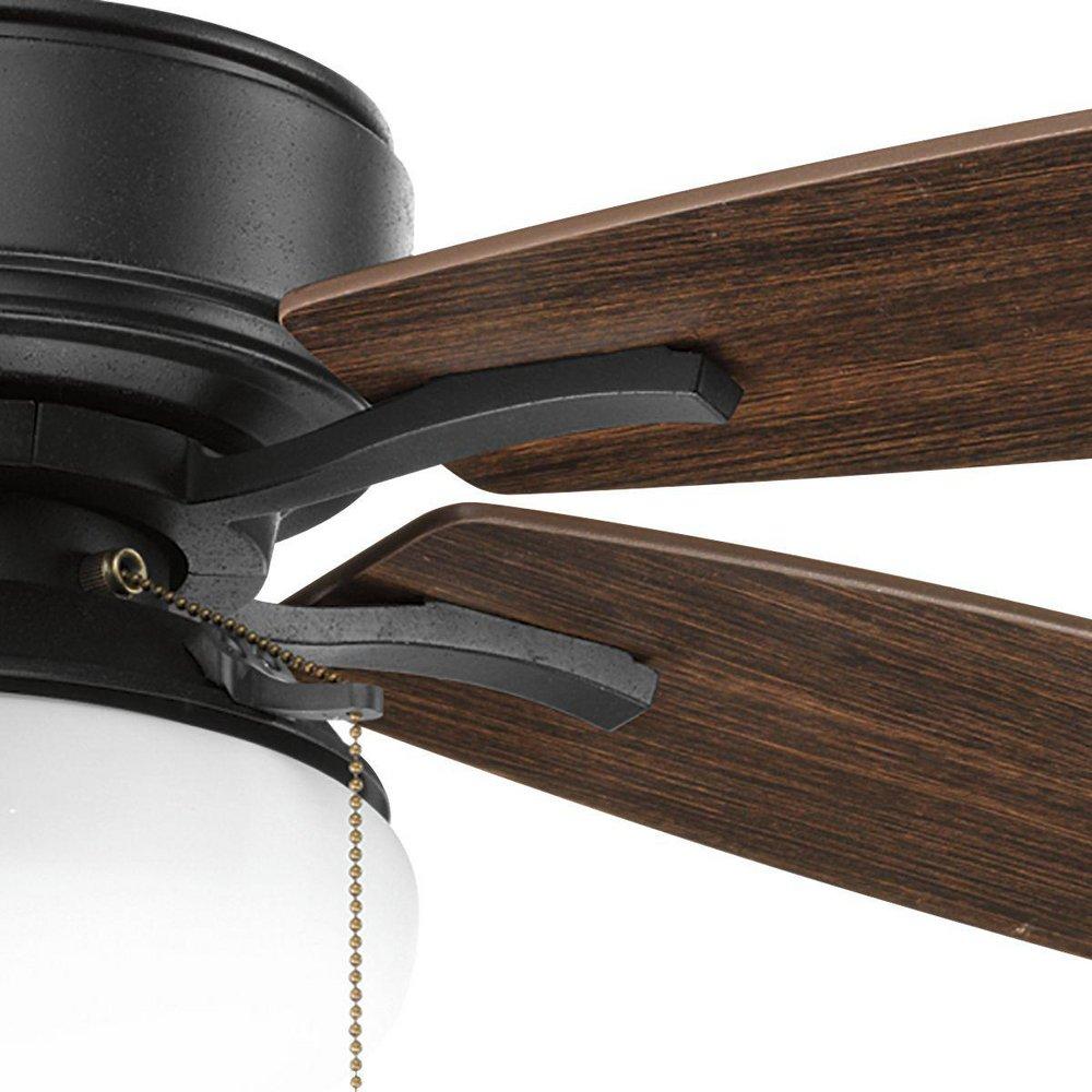 Progress Lighting Forged Black 17-1/2 in. 10W 5-Blade Ceiling Fan with 52 in. Blade Span and Incandescent Light 