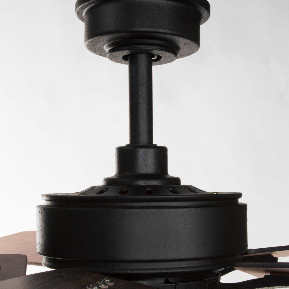 Progress Lighting Forged Black 17-1/2 in. 10W 5-Blade Ceiling Fan with 52 in. Blade Span and Incandescent Light 