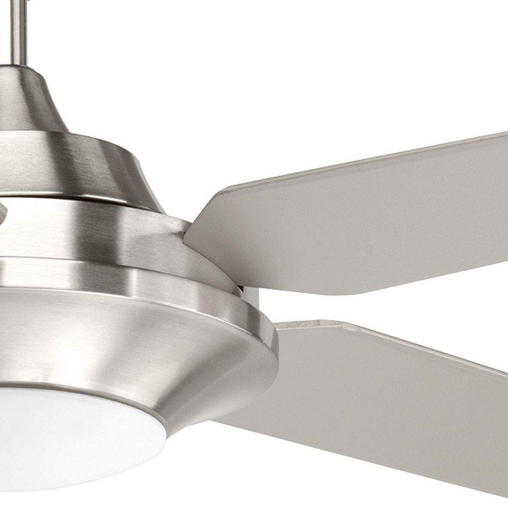Progress Lighting Brushed Nickel 65W 5-Blade Ceiling Fan with 54 in. Blade Span and LED Light 
