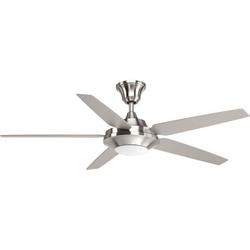 54 in. 5-Blade LED Ceiling Fan in Brushed Nickel