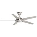 Progress Lighting Brushed Nickel 65W 5-Blade Ceiling Fan with 54 in. Blade Span and LED Light 