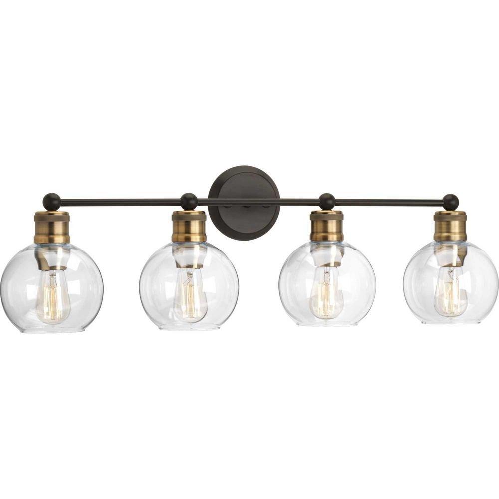Progress Lighting Antique Bronze 33-1/2 x 10-7/8 in. 400W 4-Light Medium E-26 Incandescent Vanity Fixture 