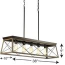 Progress Lighting Antique Bronze 100W 5-Light Linear Pendant 