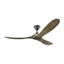 27W 3-Blade Ceiling Fan with 60 in. Blade Span in Aged Pewter