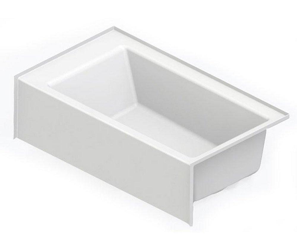 Aquatic White 66 x 37-1/4 in. Soaker Alcove Bathtub with Drain in White 