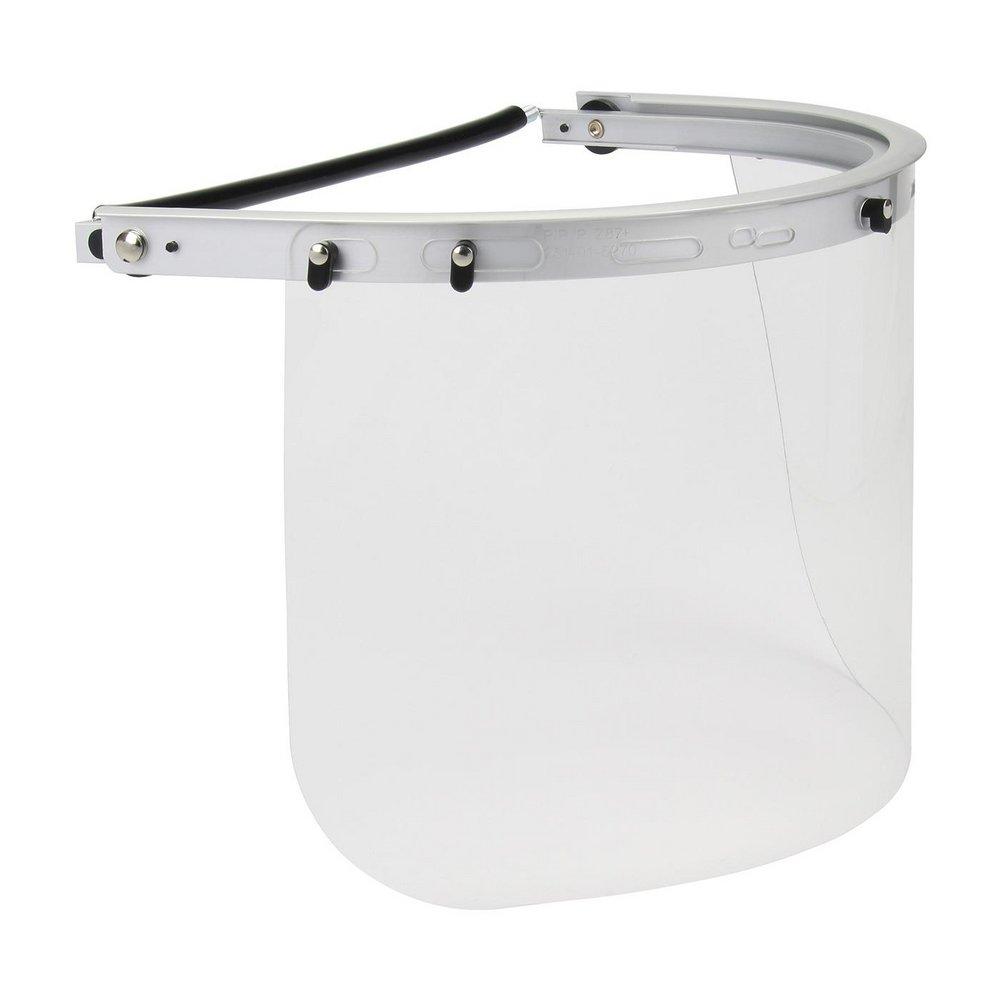 Bouton® Optical Silver Face Shield Frame for Cap Style Hard Hats in Silver 