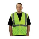 PIP&reg; Hi-Viz Lime Yellow Polyester Mesh Zipper Safety Vest in Hi-Viz Lime Yellow 