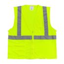 PIP&reg; Hi-Viz Lime Yellow Polyester Mesh Zipper Safety Vest in Hi-Viz Lime Yellow 