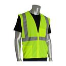 PIP&reg; Hi-Viz Lime Yellow Polyester Mesh Zipper Safety Vest in Hi-Viz Lime Yellow 
