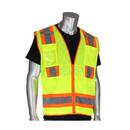 Size L Plastic Surveyor Tech Vest in Hi-Viz Lime Yellow
