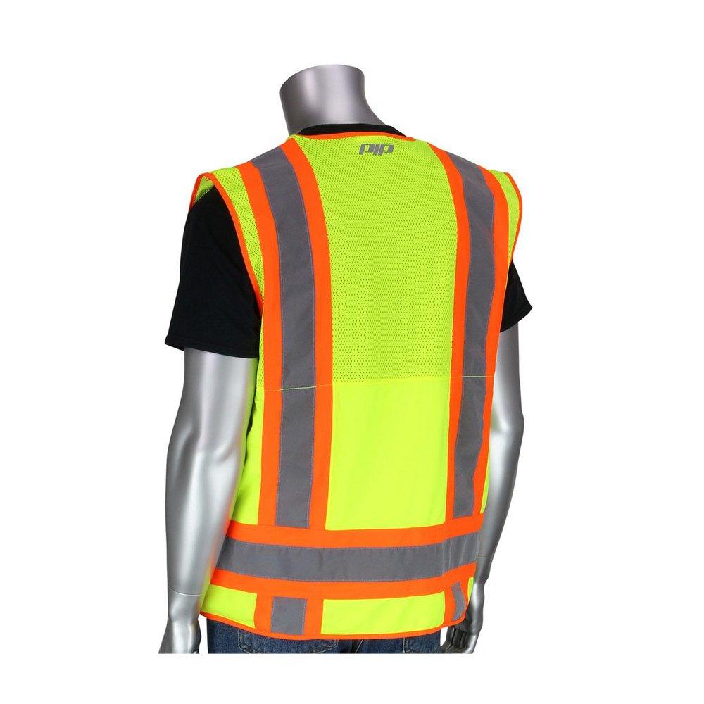PIP&reg; High Visibility Yellow Polyester Class 2 Tech Vest in Hi-Viz Lime Yellow 