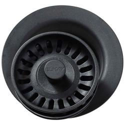 Plastic Disposer Flange with Basket Strainer and Stopper in Black
