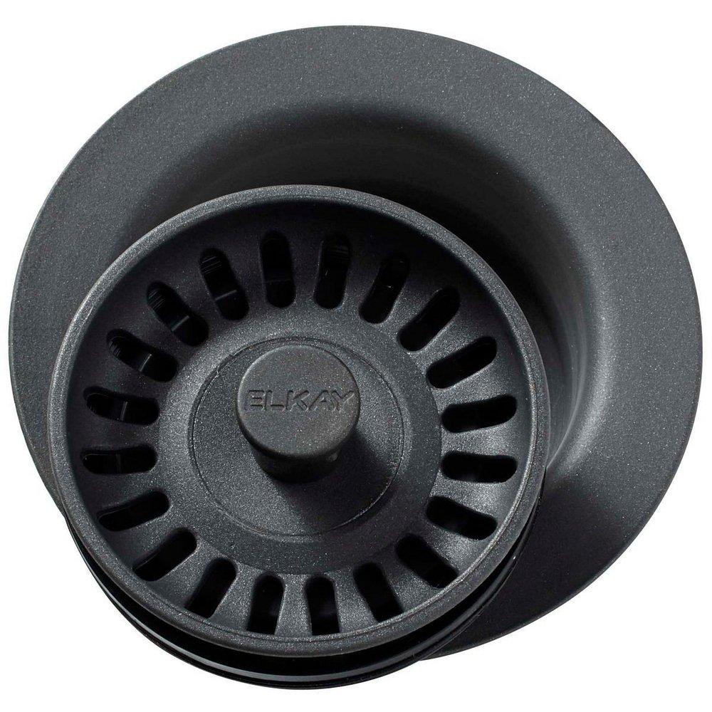 Elkay Charcoal Plastic Disposer Flange with Basket Strainer and Stopper 