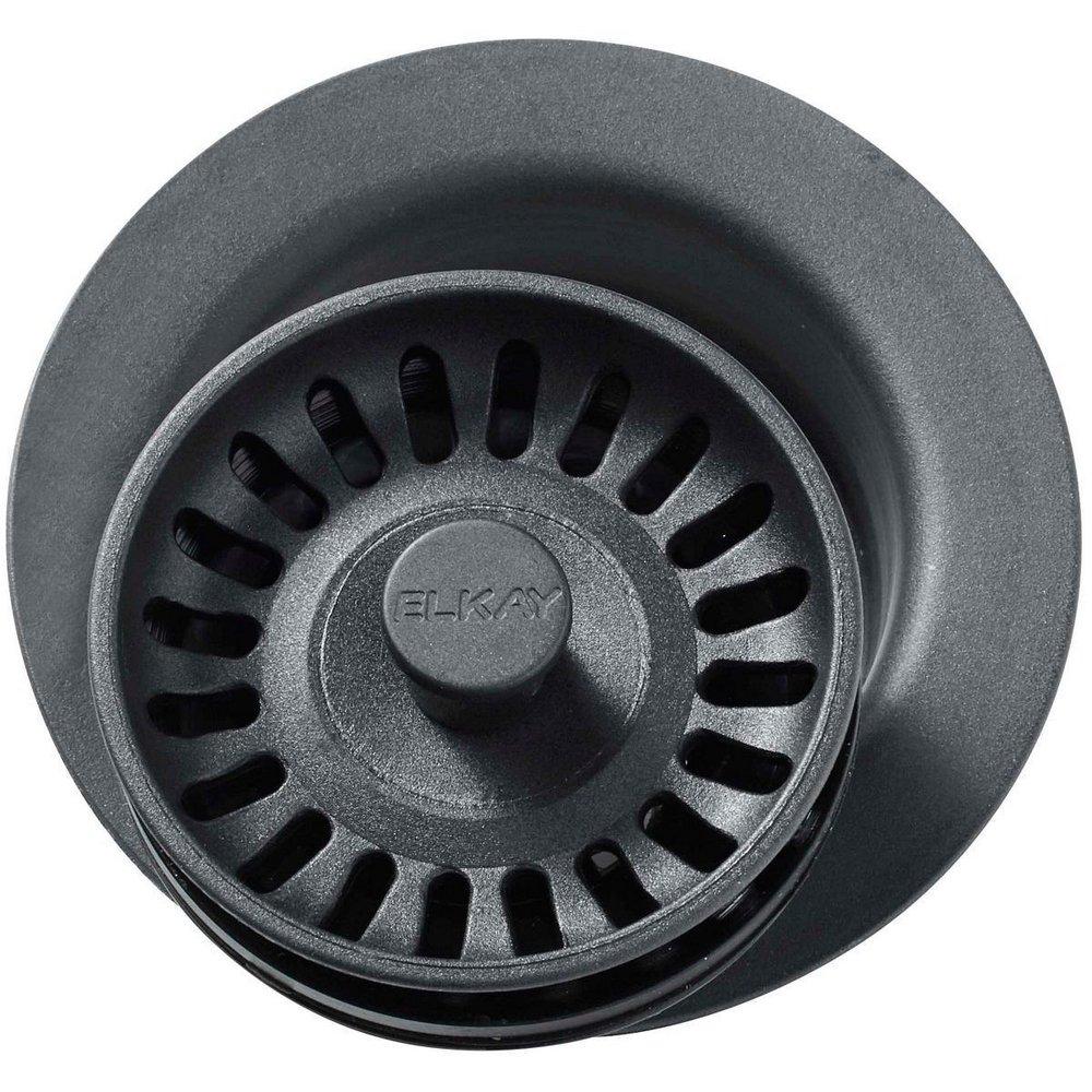 Elkay Dusk Grey Plastic Disposer Flange with Basket Strainer and Stopper 