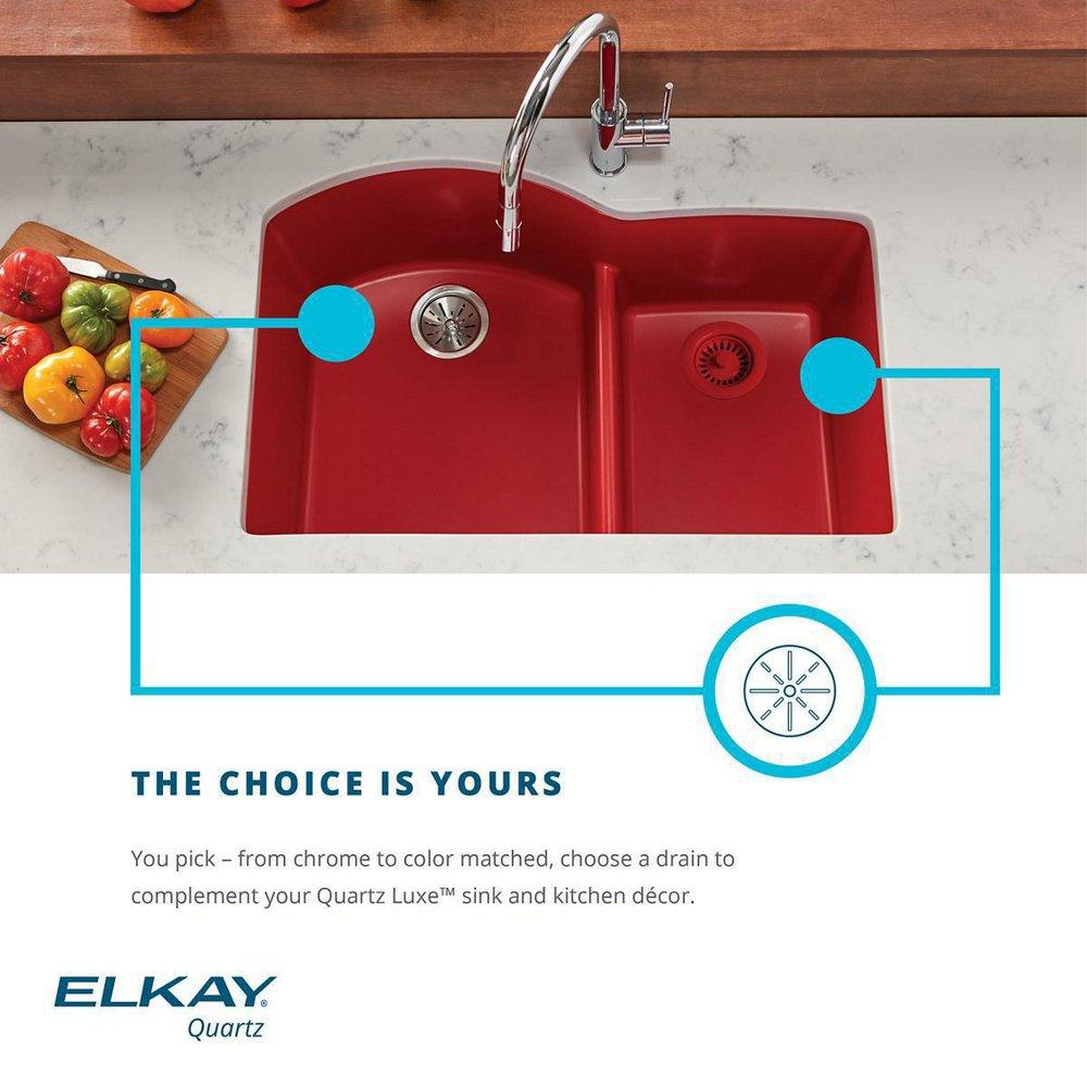 Elkay Parchment Plastic Disposer Flange with Basket Strainer and Stopper 