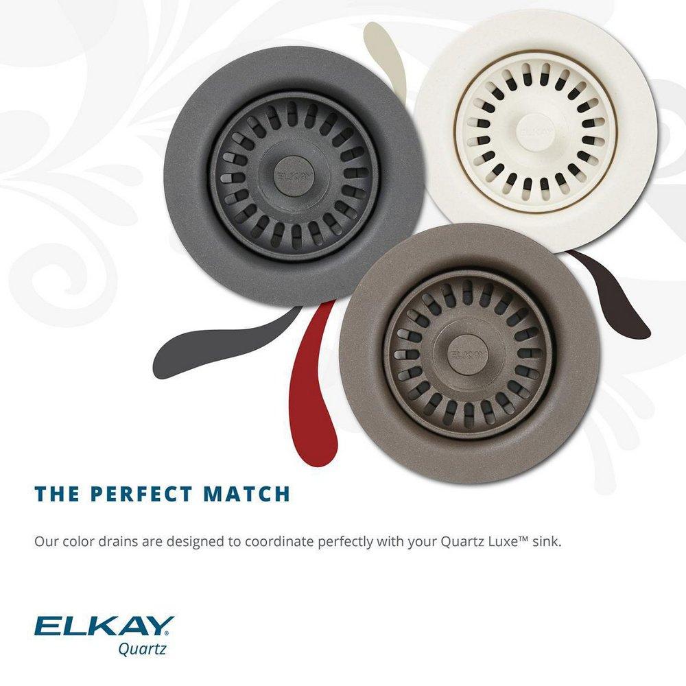 Elkay Parchment Plastic Disposer Flange with Basket Strainer and Stopper 