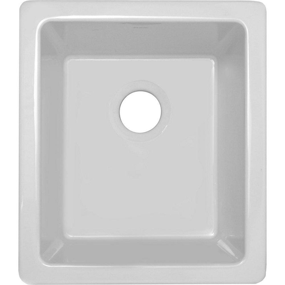 Elkay White 16-3/8 x 18-7/8 in. Undermount Fireclay Bar Sink 