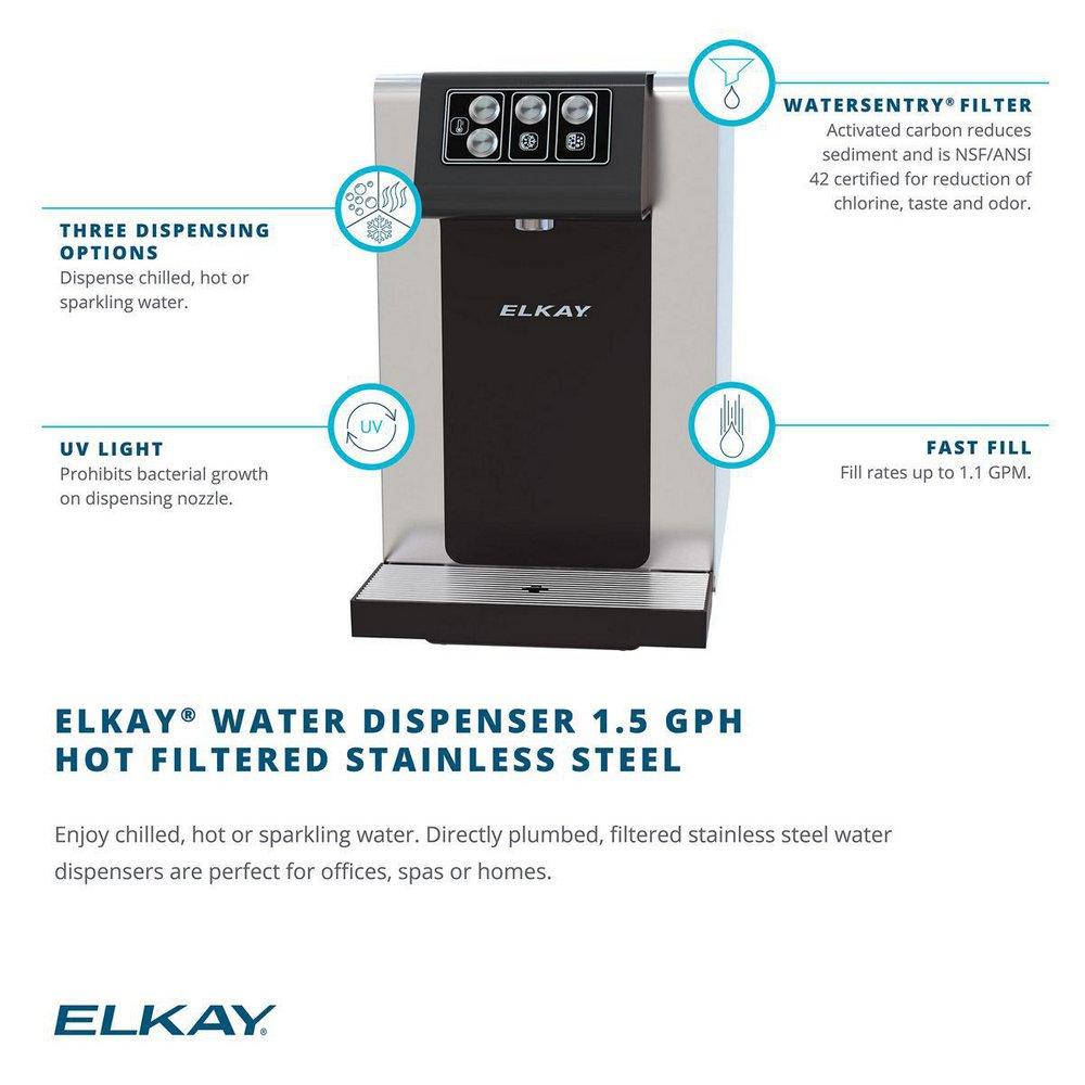 Elkay Stainless Steel 1.5 gph Countertop Water Dispenser 