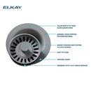 Elkay Mocha Plastic Disposer Flange with Basket Strainer and Stopper 