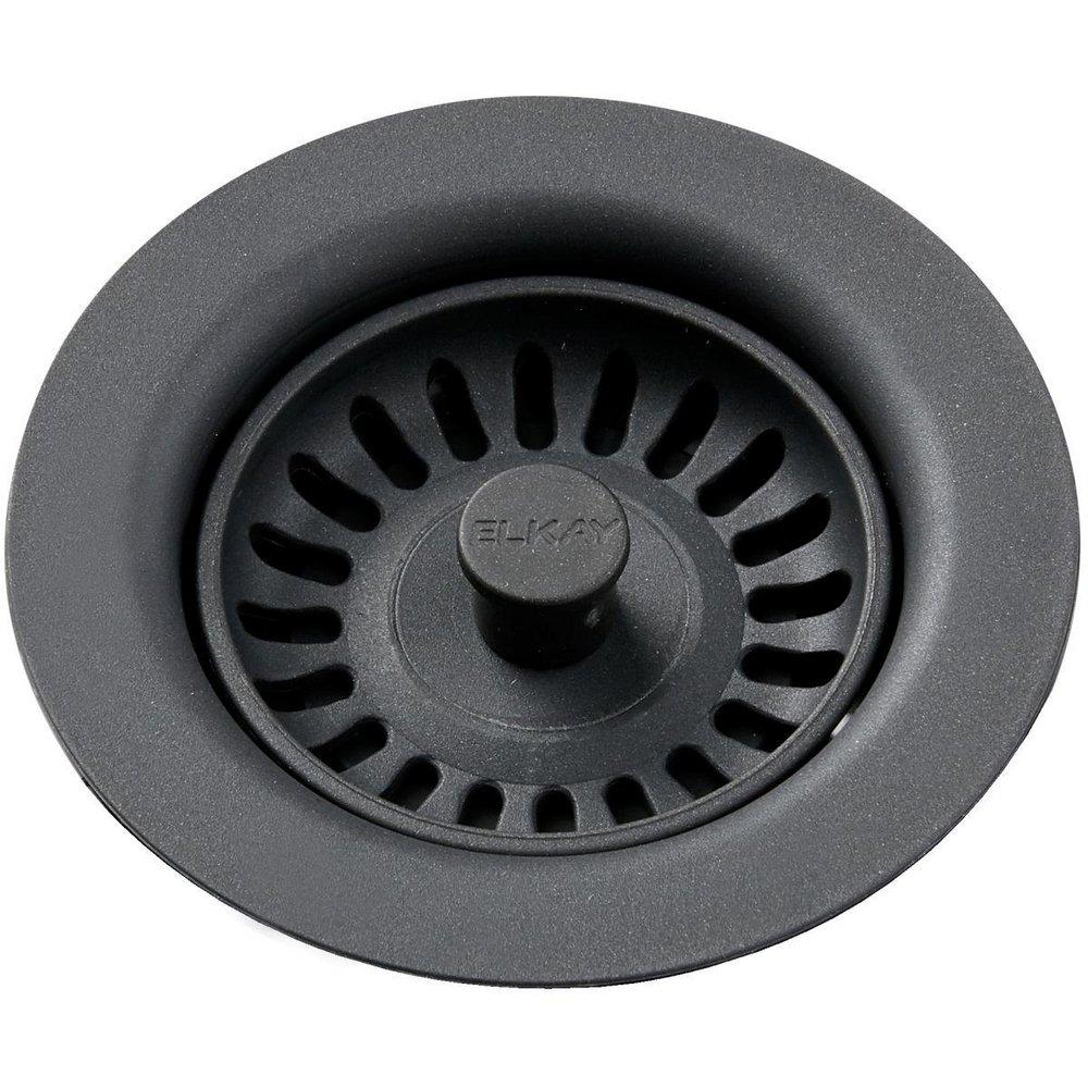 Elkay Charcoal Plastic Disposer Flange with Basket Strainer and Stopper 